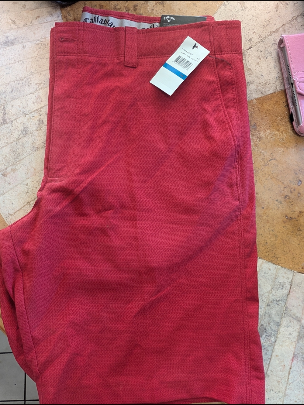 Callaway Men's Deep Red Textured Golf Chinos